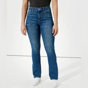 American Eagle Curvy Skinny Kick High Waisted Jeans Sz 12 SHORT Dark Wash